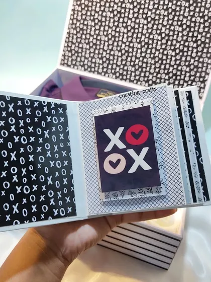 A page from the mini scrapbook included in the men's gift hamper.