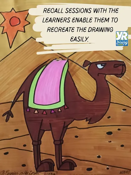 We build recall sessions into our curriculum, which enables learners to practice and internalize the steps so they can easily recreate the drawing on their own.