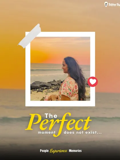 The perfect moment doesn't exist, but this comes close. A woman watches the sunrise in Pondicherry, a serene and beautiful start to a day of exploration and connection.
