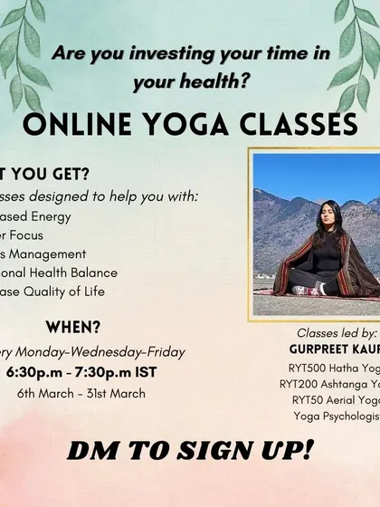 All the details for my online yoga classes. These sessions are designed to help you increase energy, manage stress, and improve your overall quality of life through a consistent and supportive yoga practice.