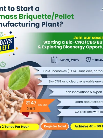 This "4 Days Left" ad focuses on the profitability of green energy. It emphasizes converting Napier Grass and agri-waste into Bio-CNG and maximizing financial benefits through carbon credits and government incentives.