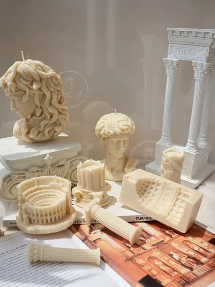 "Beauty perishes in life, but is immortal in art." My Olympia collection, featuring busts of David and Medusa alongside architectural pillars, is my tribute to the timeless beauty of classical sculpture.