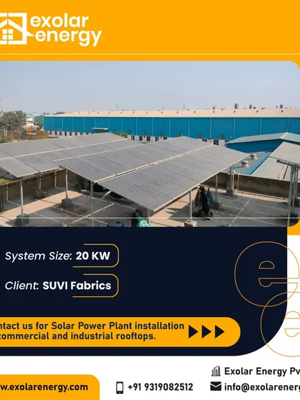 This 20 kW solar power plant was installed for SUVI Fabrics, helping an industrial client reduce production costs through sustainable energy.