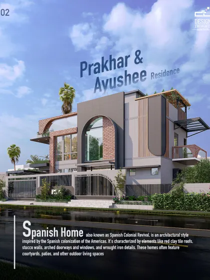This G+1 Spanish-style duplex villa is designed with a warm terracotta finish and elegant arches. The 3200 sq. ft. home on a 64x32 site is perfect for those who seek luxury and timeless design.