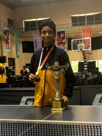We are happy to inform you that our player Tejas won a gold medal in the U-17 Boys team event, representing Karnataka at the CISCE National Games.