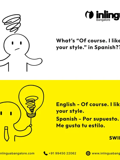 Here's how you say "Of course. I like your style" in Spanish. Learning polite and complimentary phrases is a great way to engage with native speakers.