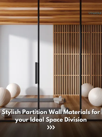 Partition walls are a stylish way to divide your space. This image introduces various materials we can use, including wood, metal, glass, and rattan, to create functional and beautiful divisions.