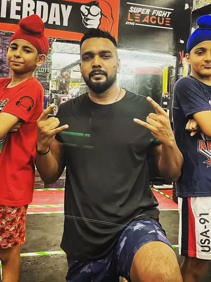 Two young Sikh brothers, part of our kids' martial arts program.