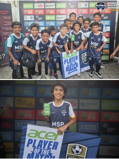A collage showing a dominant win for the U11s and Player of the Match awards.