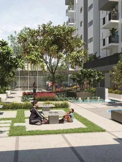 A successful urban landscape is one that breathes life into a community. Here, we designed a multi-layered central courtyard with distinct zones for play, conversation, and quiet reflection, transforming a simple apartment complex into a vibrant, interactive neighborhood.
