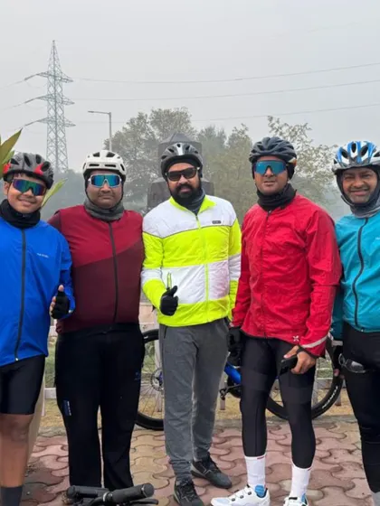 Another group shot from our Christmas ride, showing the camaraderie and festive spirit.