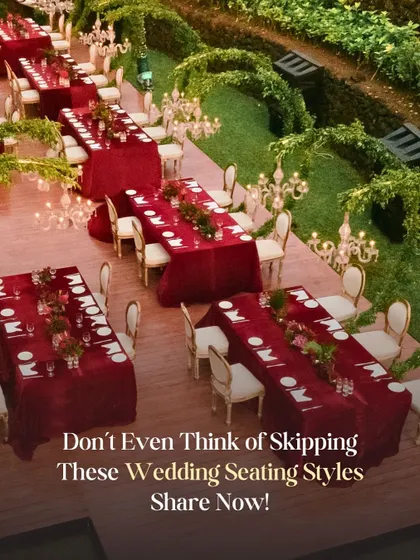 A visual guide to different wedding seating styles, encouraging clients to think beyond the standard round tables.