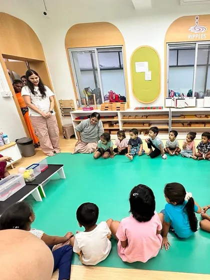 Each activity, from making Bhel Puri and toast to plucking methi leaves and exploring what floats, is a lesson in itself. These practical life and sensorial activities are central to the Montessori method, helping children develop fine motor skills, concentration, and a deep understanding of the world through their own actions.