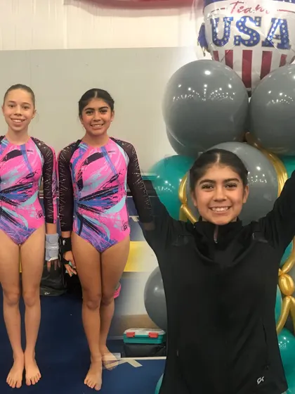 Two of our Diamond athletes celebrating their qualification for the regional championships.