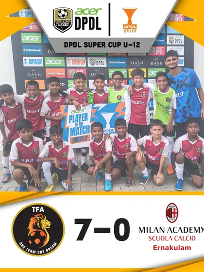 A perfect start for our U12 team with a 7-0 win over AC Milan Kerala in the DPDL Super Cup.