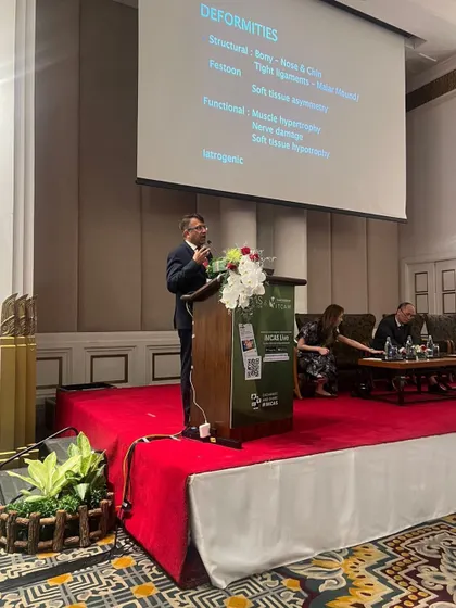 Sharing my views on using injectables for correctional work at a conference. Understanding how to fix deformities is as important as creating aesthetic improvements.