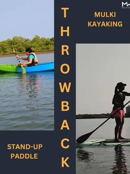 A throwback graphic to a Mulki kayaking and stand-up paddle trip, perfect for inspiring future adventures.