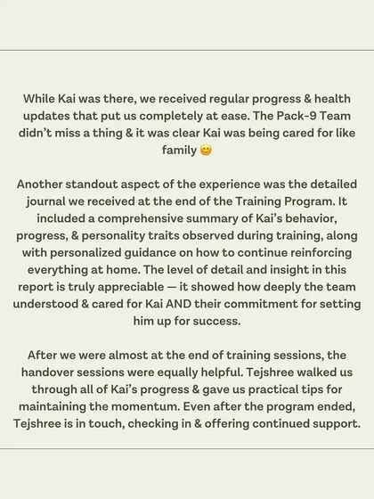 Kai's guardian highlights our detailed progress updates and the comprehensive journal they received at the end of the program.