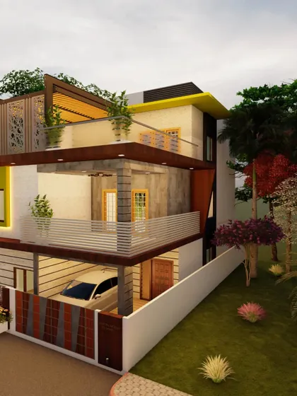 Another perspective of the angular home design.