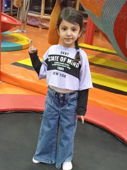 That feeling of flying! A solo jump on the trampoline is a moment of pure joy. Our play area is full of opportunities for kids to find their own fun.