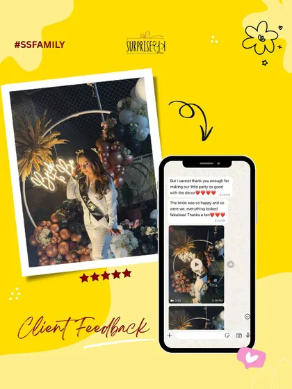 "The bride was so happy and so were we, everything looked fabulous." Client reviews from bachelorette parties that make our hearts float higher than our balloons!
