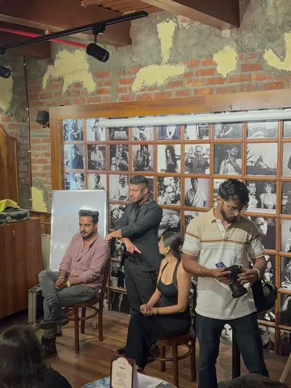 Behind the scenes at my second show for LBB Delhi and Teacher's Whisky. The setup is simple, but the illusions are complex and mind-bending.