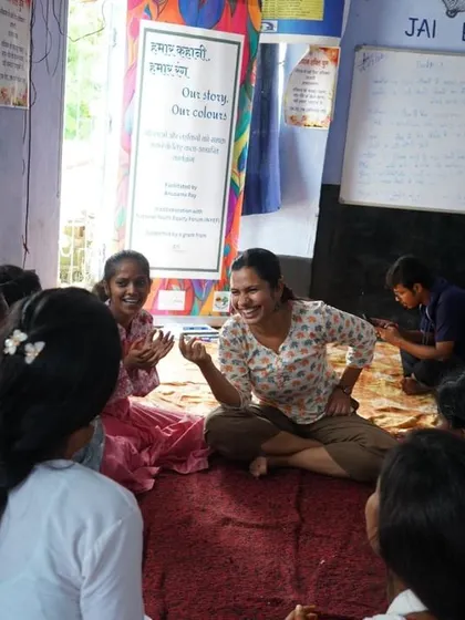 A moment of shared joy and laughter during one of our sessions. Creating art together is not just about the final product, but about the fun, the connection, and the memories we make along the way.