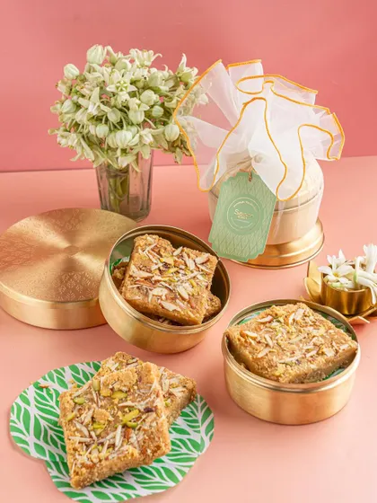 Wheat. Ghee. Jaggery. That’s it. My Gol Papdi is made with just three simple ingredients, slow-cooked to perfection. It's soft, rich, and full of old-school goodness.