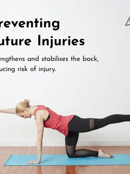 By strengthening and stabilizing the back, a consistent yoga practice is effective in preventing future injuries.
