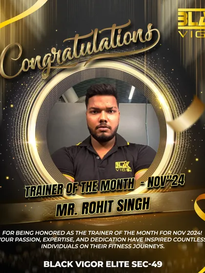 A big congratulations to Mr. Rohit Singh for being named Trainer of the Month. Your expertise and dedication have inspired so many of our members to push their limits and achieve great results.