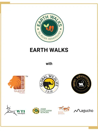 Our partnerships are fundamental to our Earth Walks program in Ahmedabad. This graphic gives credit to the organizations that help us connect communities with nature.