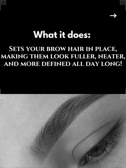 Brow lamination works by setting your brow hair in place, making them look fuller, neater, and more defined all day long. No more unruly brows!