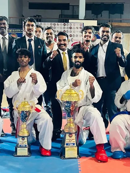 The result of relentless dedication. Our team of champions after sweeping the Grand Open Kumite Championship. We consistently produce fighters who bring home the gold.
