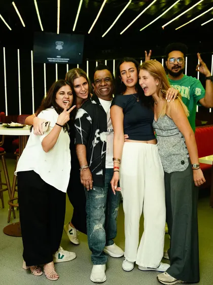 A fun group photo with friends from all over the world.