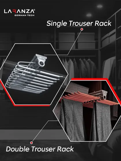Whether you need a compact single rack or want to maximize storage with a double trouser rack, I have a solution. Both options are built with the same German-engineered precision for durability and ease of use.