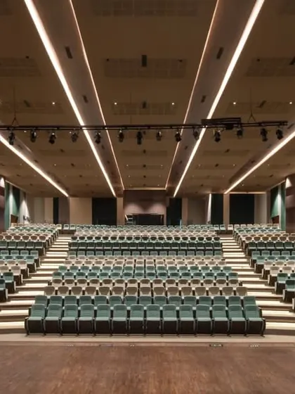 This 550-seat auditorium at Sri Kumaran School is a testament to what's possible when education embraces the arts. We designed this grand space not just to host performances, but to elevate them with professional-grade acoustics, intelligent lighting, and state-of-the-art AV systems, creating a truly immersive experience for both performers and the audience.