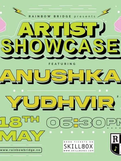 Another look at the poster for our showcase with Anushka and Yudhvir. Our artist sessions are the perfect way to discover new R&B, pop, and rock talent.