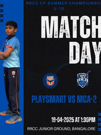 The match day graphic for the U-10 game against MCA-2. We ensure our youngest players get the full professional match day experience.