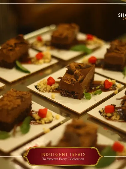 Indulgent treats to sweeten every celebration. These rich chocolate mousse cakes are plated with care and ready to be enjoyed.