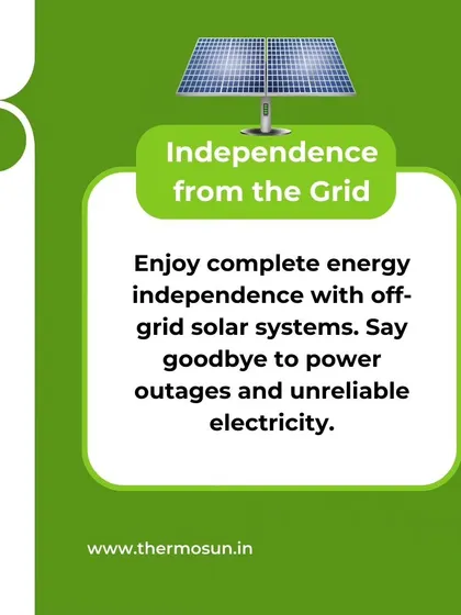 The biggest benefit of an off-grid system is independence. Say goodbye to power outages and unreliable electricity from the grid.