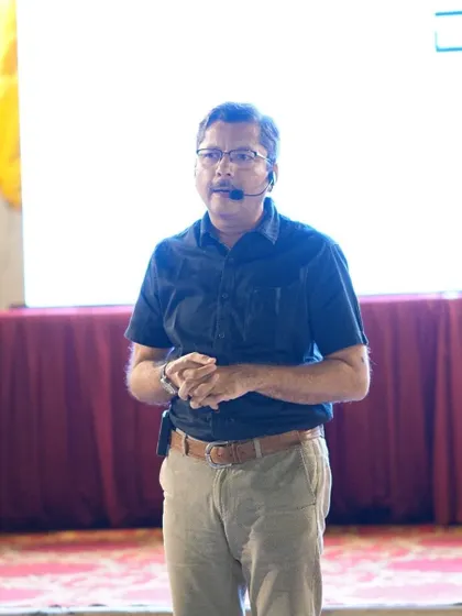 We believe in sharing knowledge and advancing industry practices. Our founder is pictured here at an IIID event in Kolhapur, speaking on the practical implementation of a "Paperless Office" in the design world.