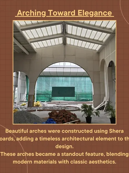 Arching toward elegance. We constructed beautiful arches using Shera boards, blending modern materials with classic aesthetics at Nido.