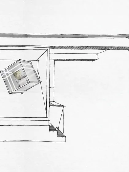 A sectional sketch of the installation.