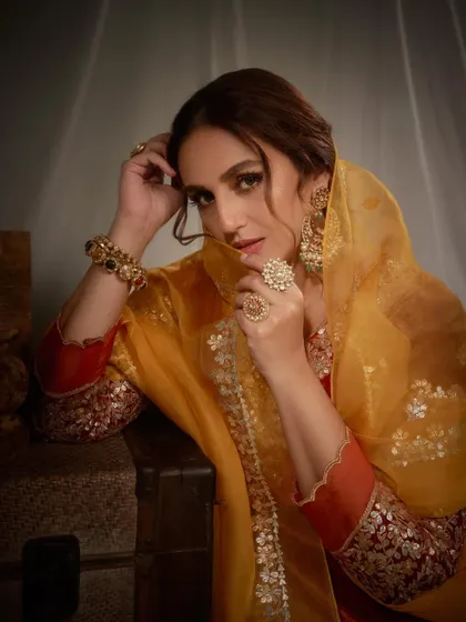 Another beautiful portrait from this shoot. The styling focuses on creating a regal and timeless look, perfect for making a lasting impression at any cultural event.