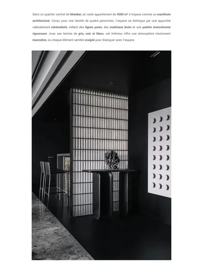A feature in a French design publication, Bienvenue Chez Ginette, focusing on the architectural approach to the Vaulted Haus interiors. The image shows the frosted glass partition that defines the bar area.