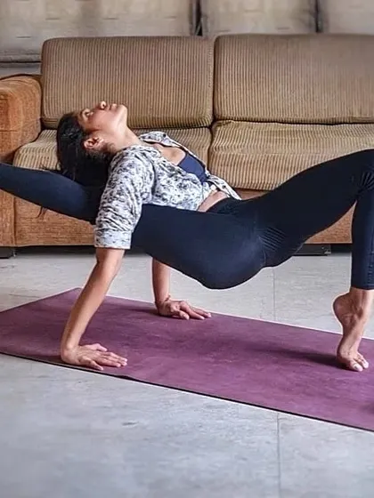 My first attempt at the powerful Shiva Pose. This was the beginning of a journey to understand how to surrender into a pose that demands both strength and flexibility.