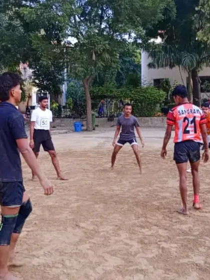 A practice match in progress. The intensity is high even during training, which prepares our players for real matches.