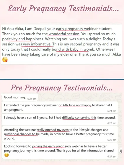 My webinars help mothers bond with their baby, even during a second pregnancy. It's also a guide for those who had difficulty conceiving to make the right lifestyle changes.