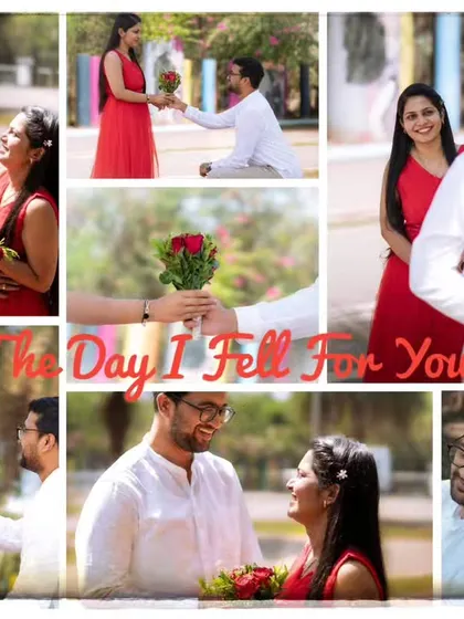 A beautiful collage summarizing a post-wedding shoot. It tells the story of the day, from playful moments to romantic gazes, all celebrating their new life together.