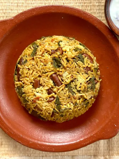 My award-winning recipe for a one-pot rajma and moringa leaves pulav. This dish proves that vegetarian Indian food can be a complete protein source, packed with iron and calcium.